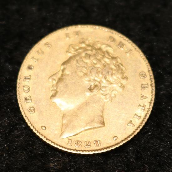 A George IV gold half sovereign, 1828,